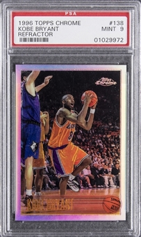 1996/97 Topps Chrome Refractor #138 Kobe Bryant Rookie Card – PSA MINT 9
